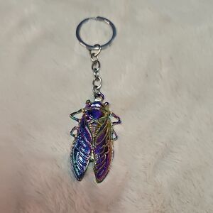 Iridescent Cicada Keychain